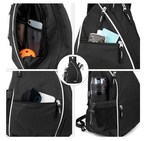 Black Sling Bag Pickleball Backpack
